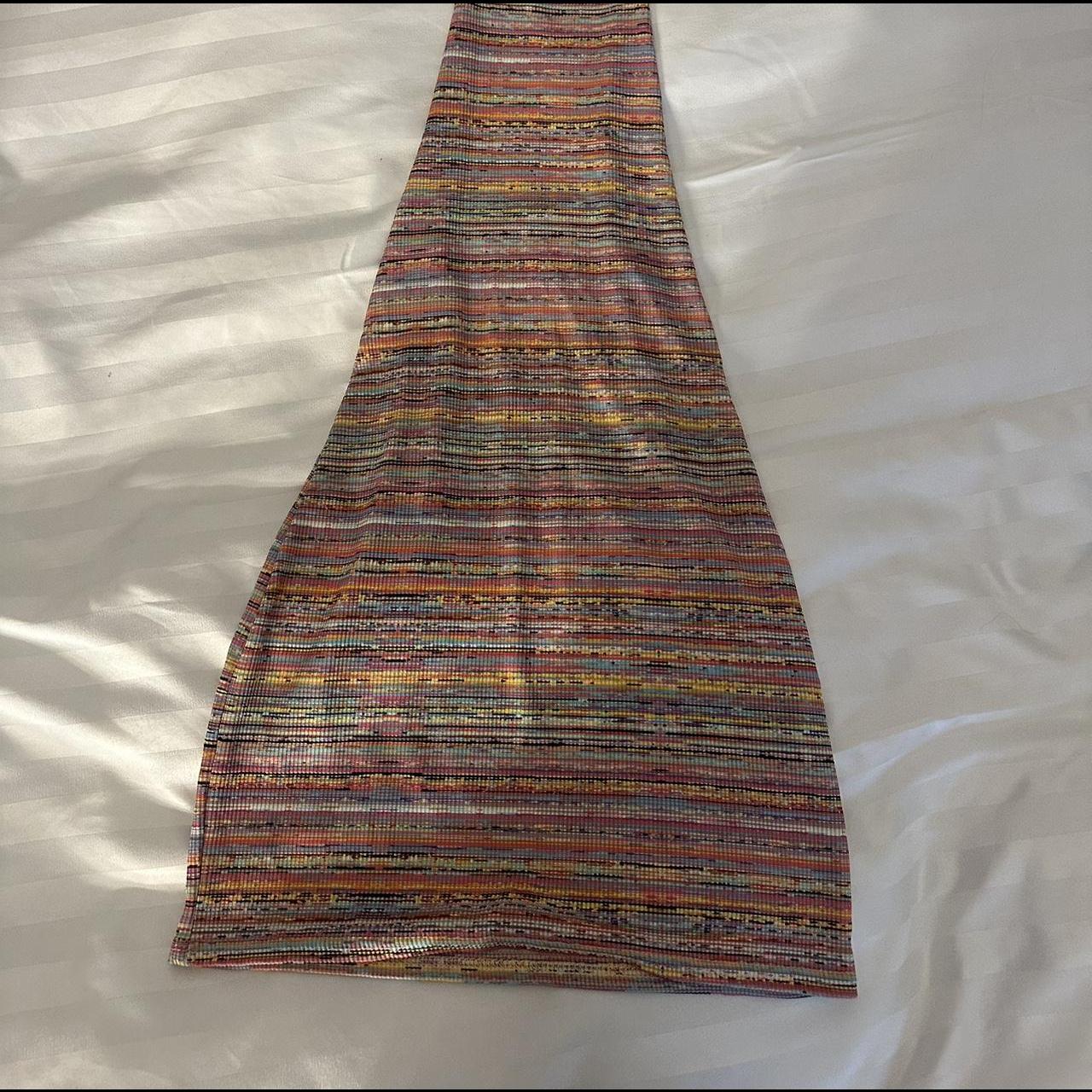 Striped halter neck, backless dress Size 8 Never worn - Depop