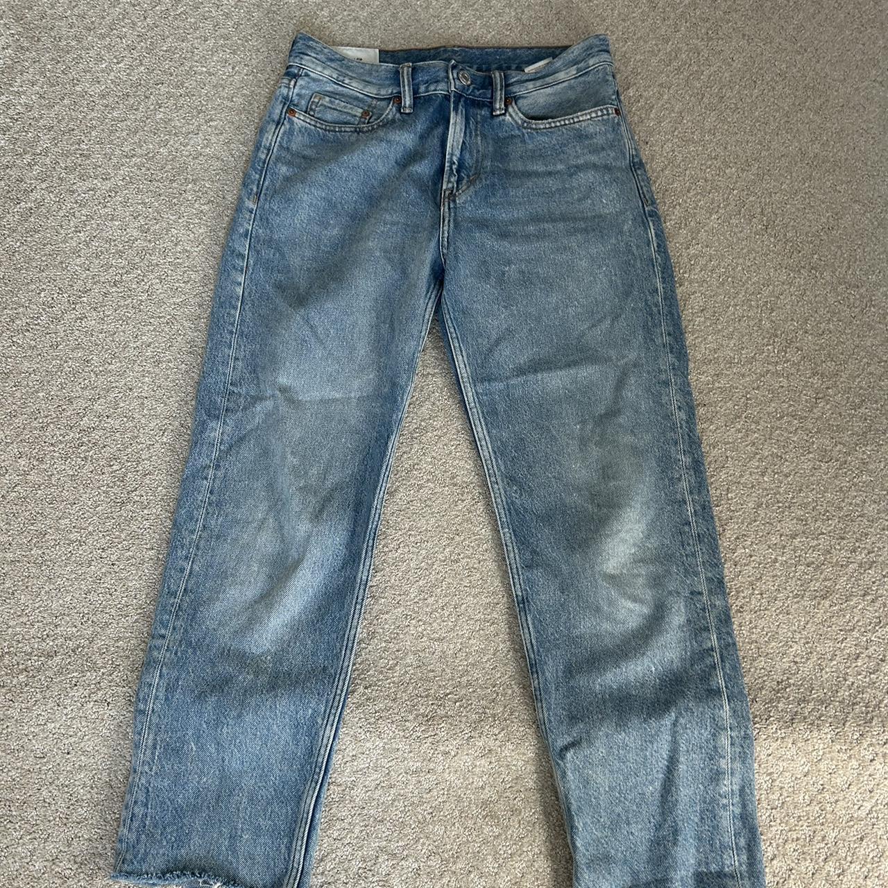 h&m relaxed fit jeans size listed as 29/32 but... - Depop