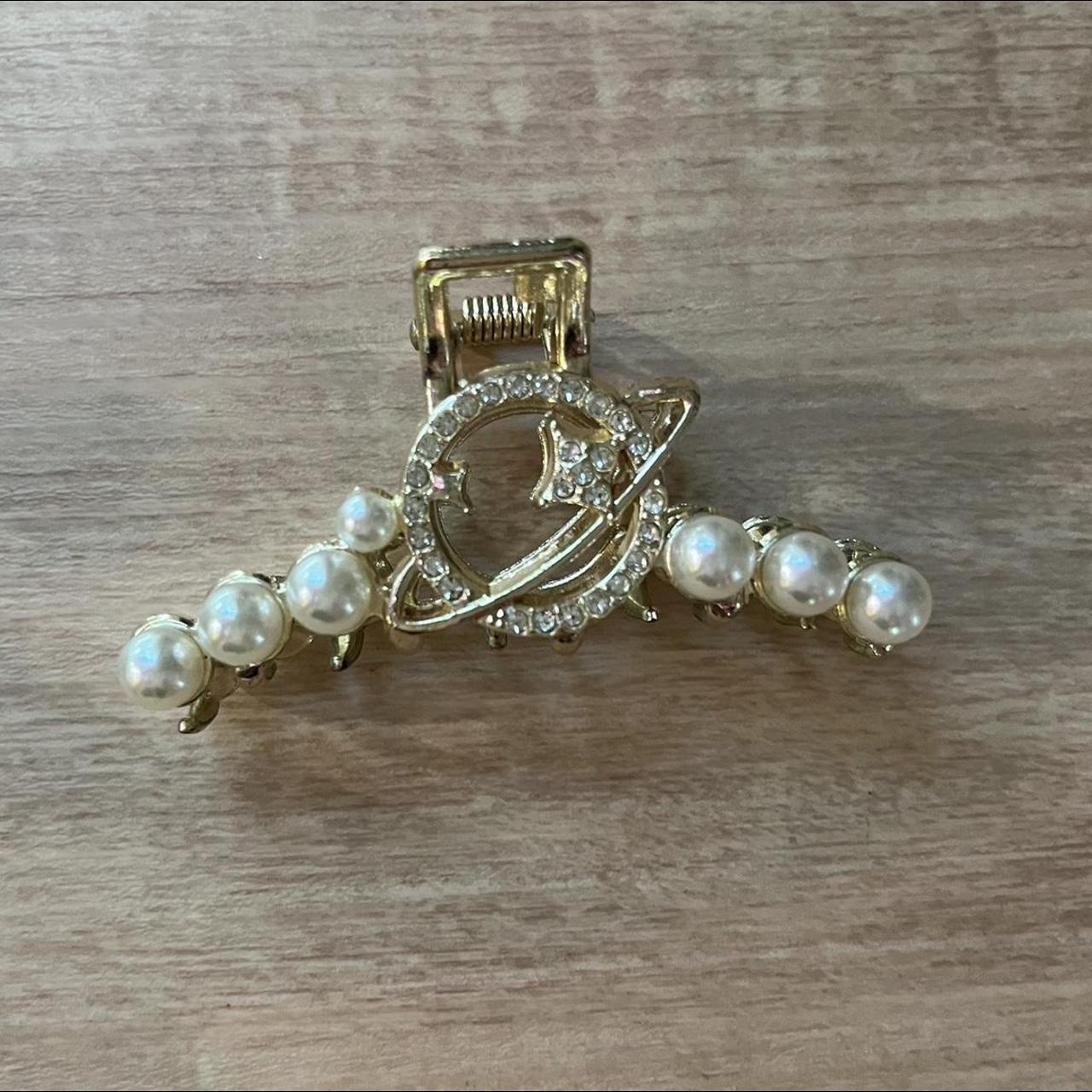 Gold mini with pearl claw clip Depop