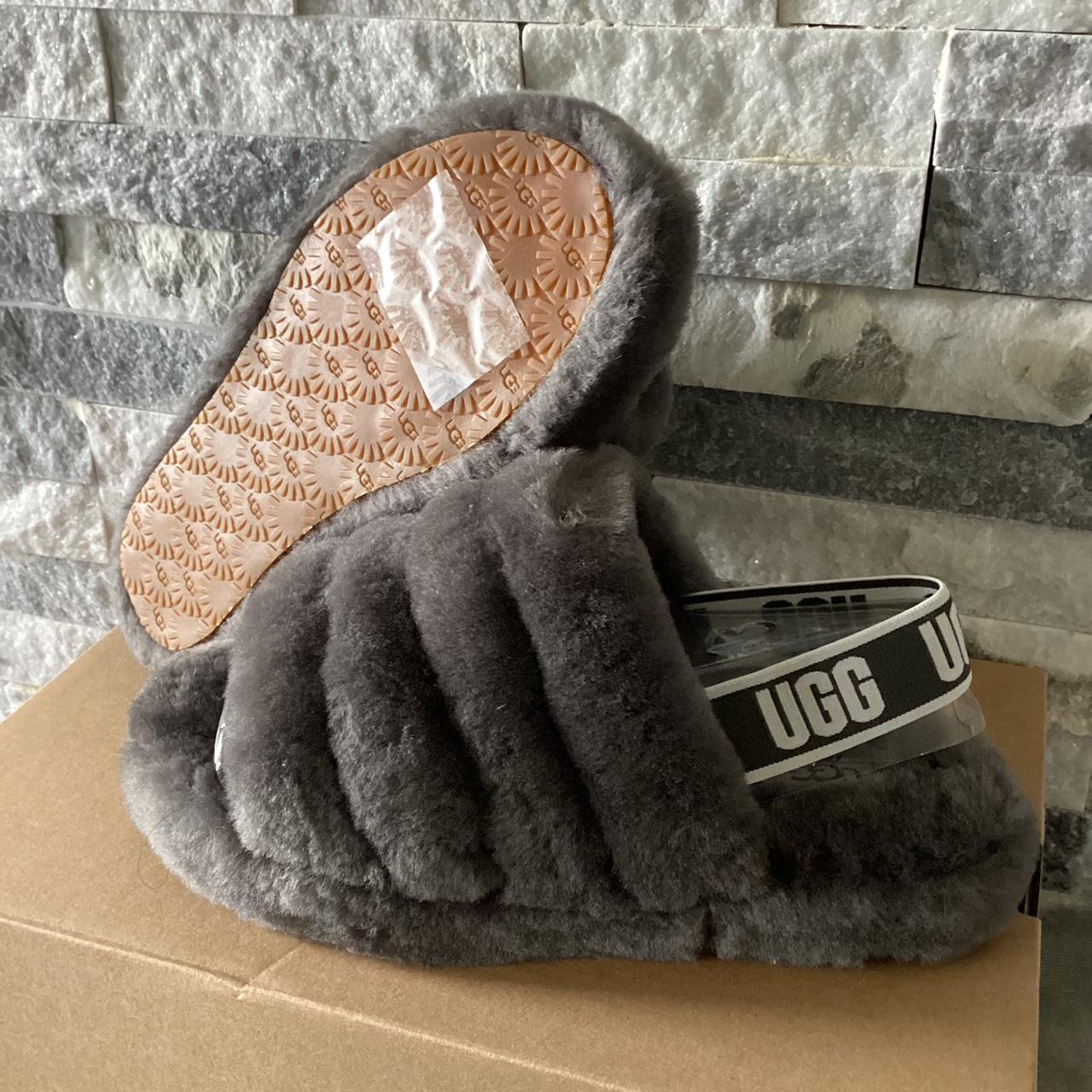 Shoes Slippers Ugg Fluff Yeah Grey Slippers Ugg Fluff Yeah Scuff