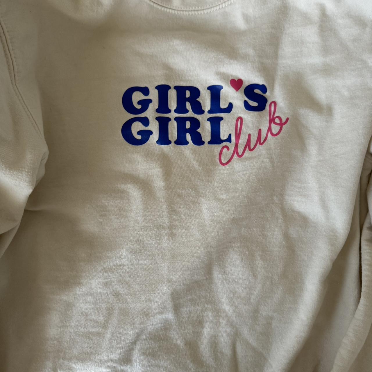 Cream crewneck Girl's girl club from a boutique... - Depop