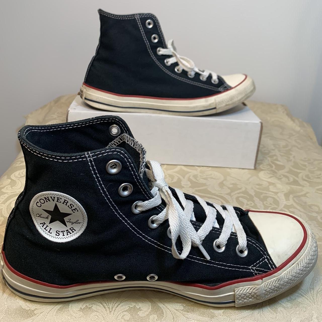 All-star converse black original Mens size 10 nearly... - Depop