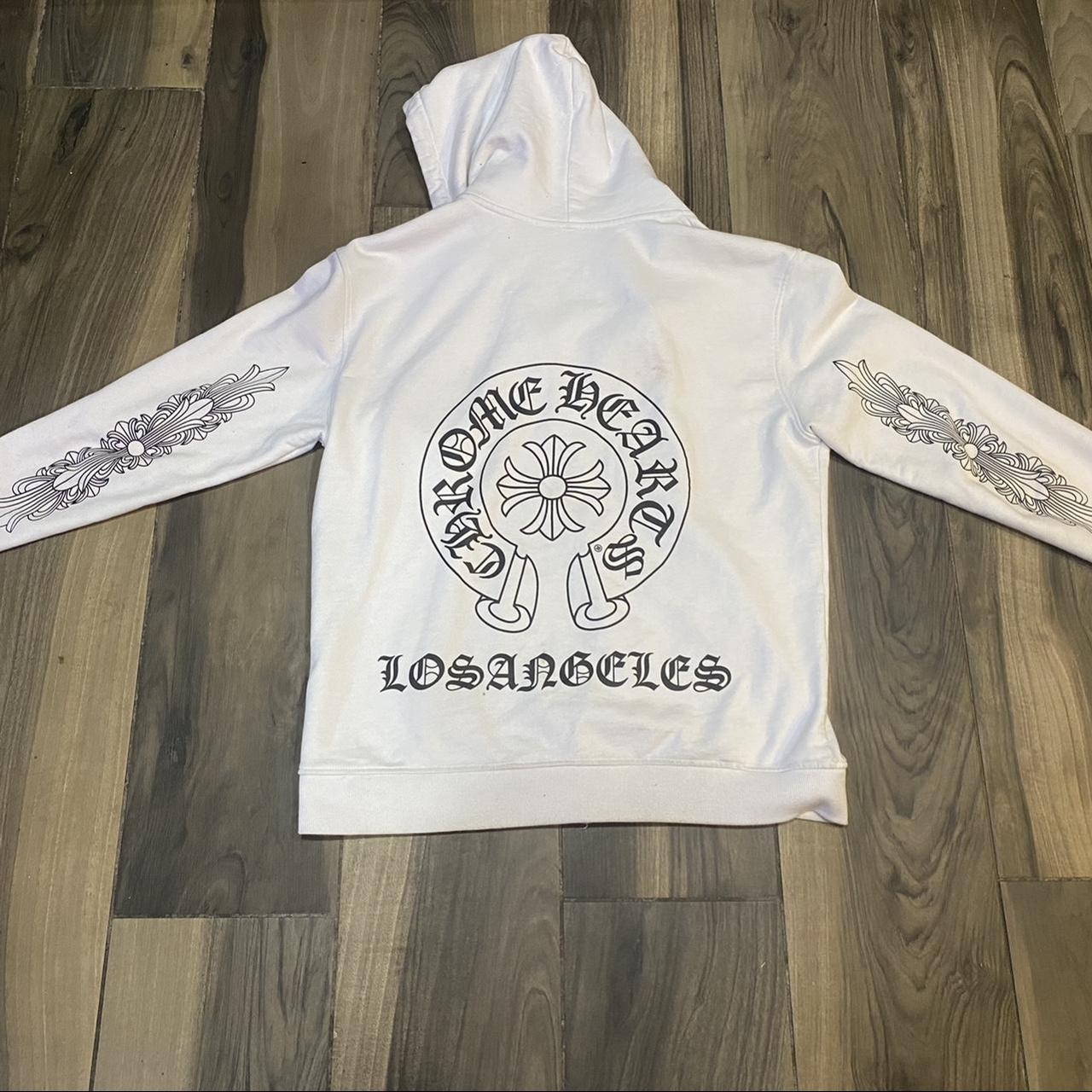 White Chrome Hearts zip up | Depop