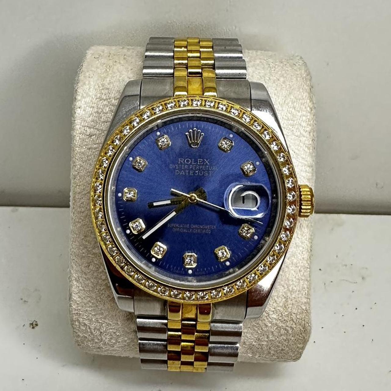 Rolex 2 toned diamond watch Comes with extra link... - Depop