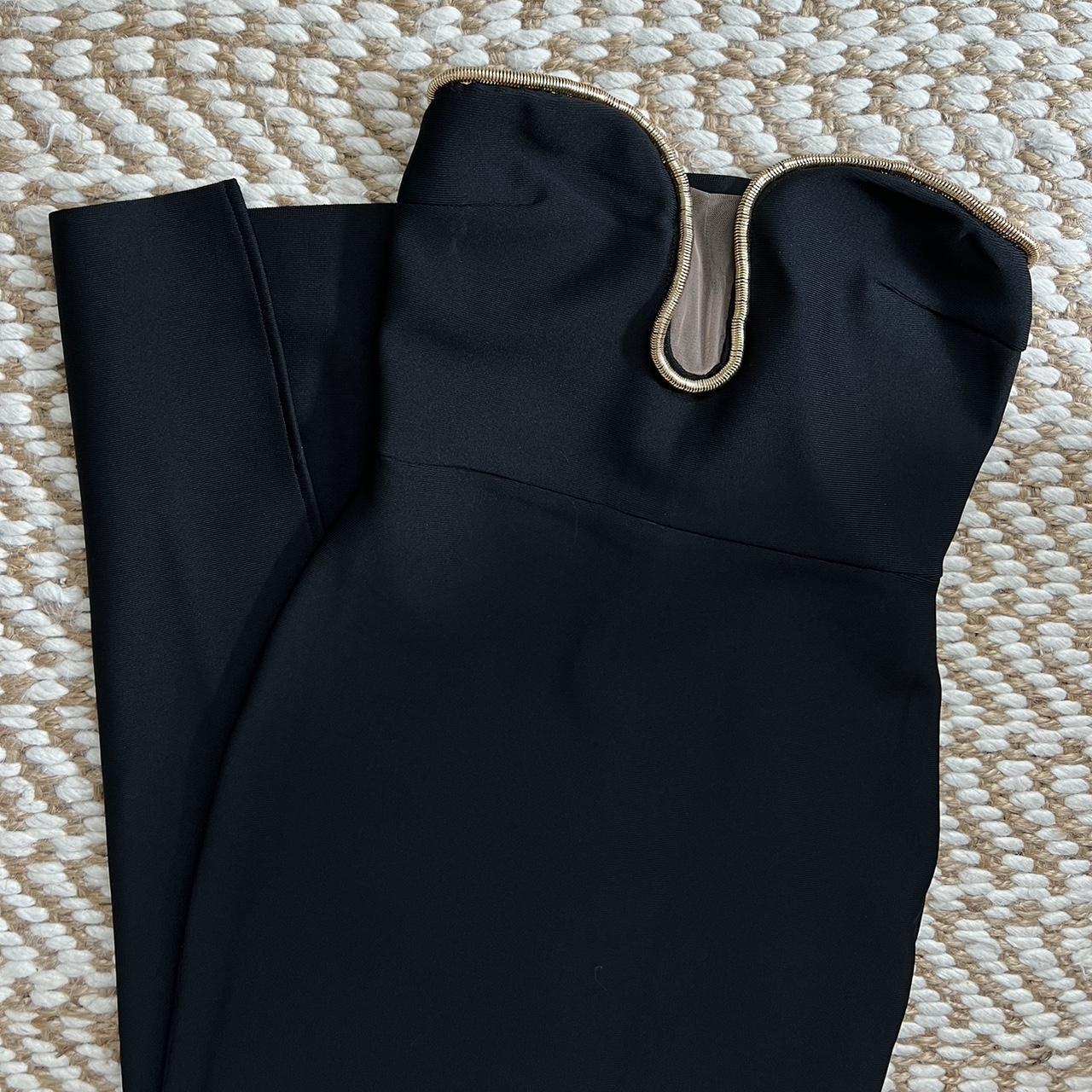 Black Gown Gold Accent Never worn worn... Depop