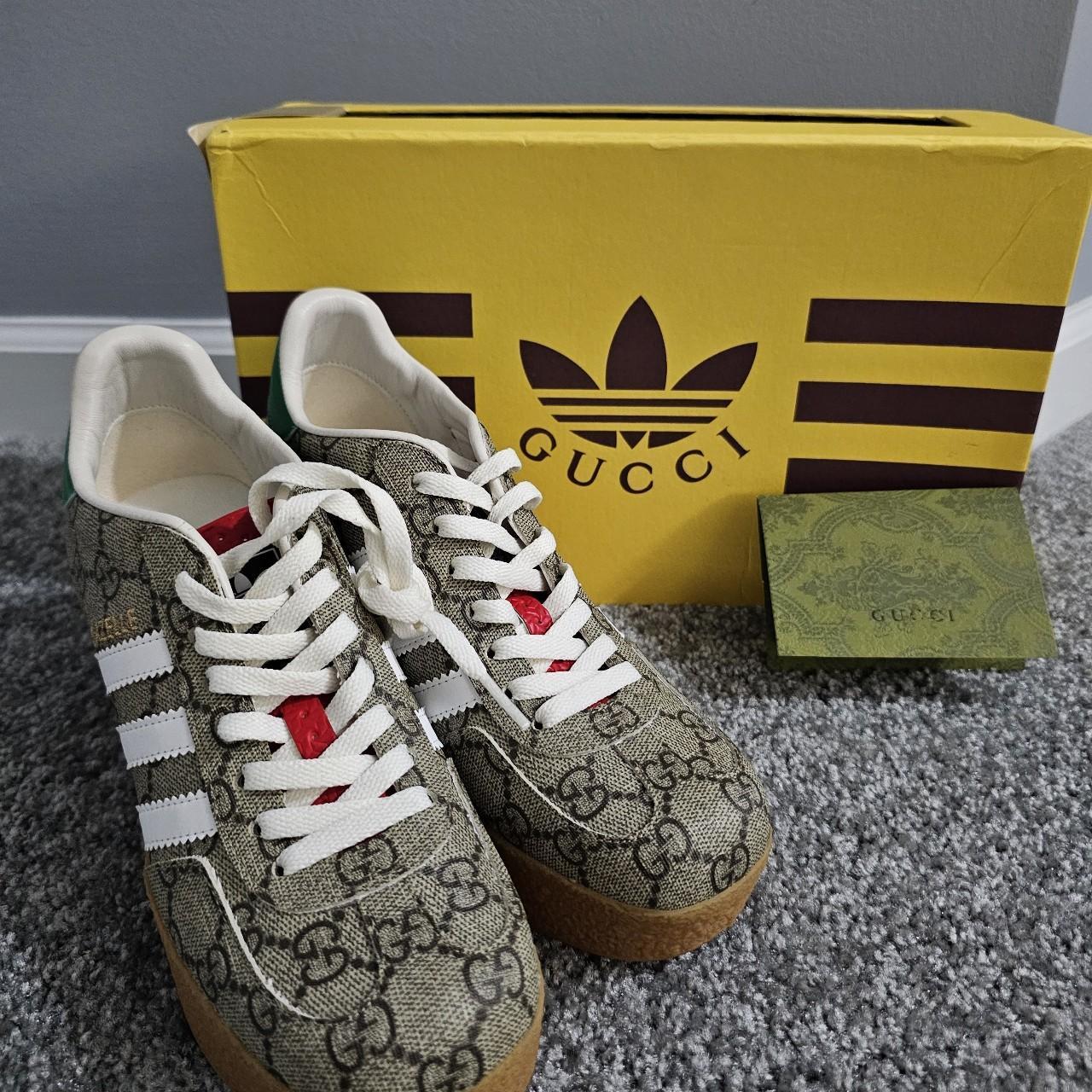 Gucci monogram sneakers in a size men's 9. Comes - Depop