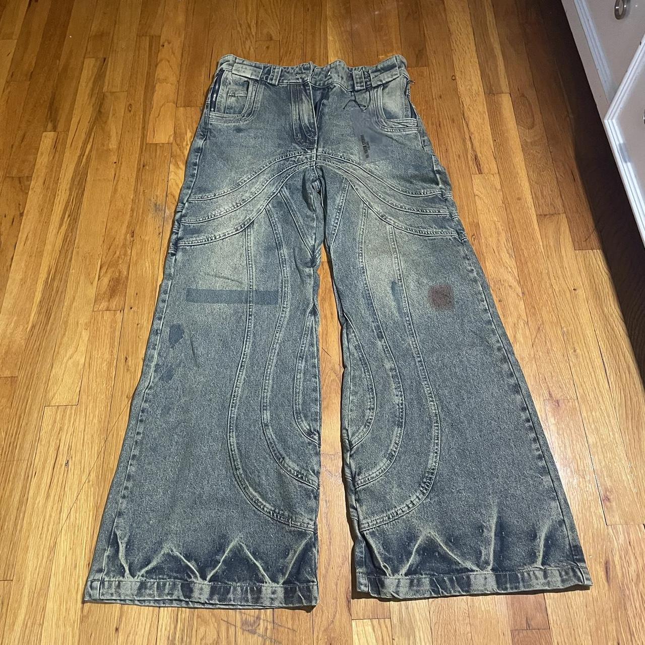 No Faith Studios Wave Heavy Denim Waist: 32 Length:... - Depop