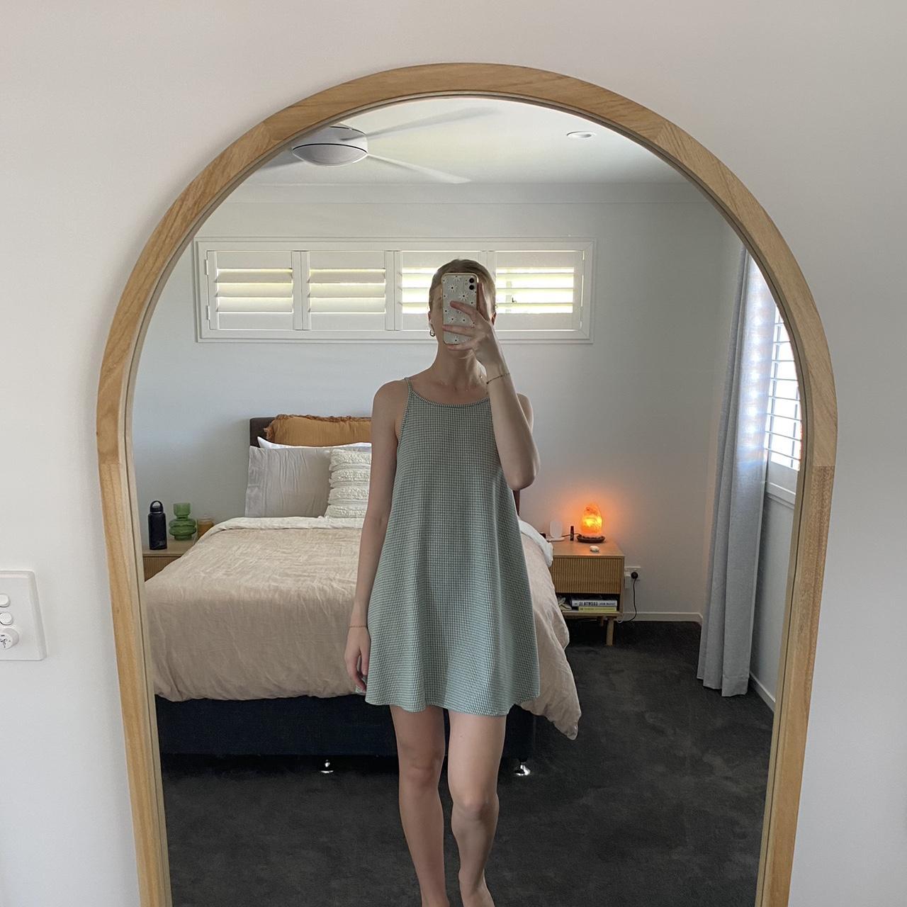 Sportsgirl Gingham Green Sage Dress Style tip... Depop