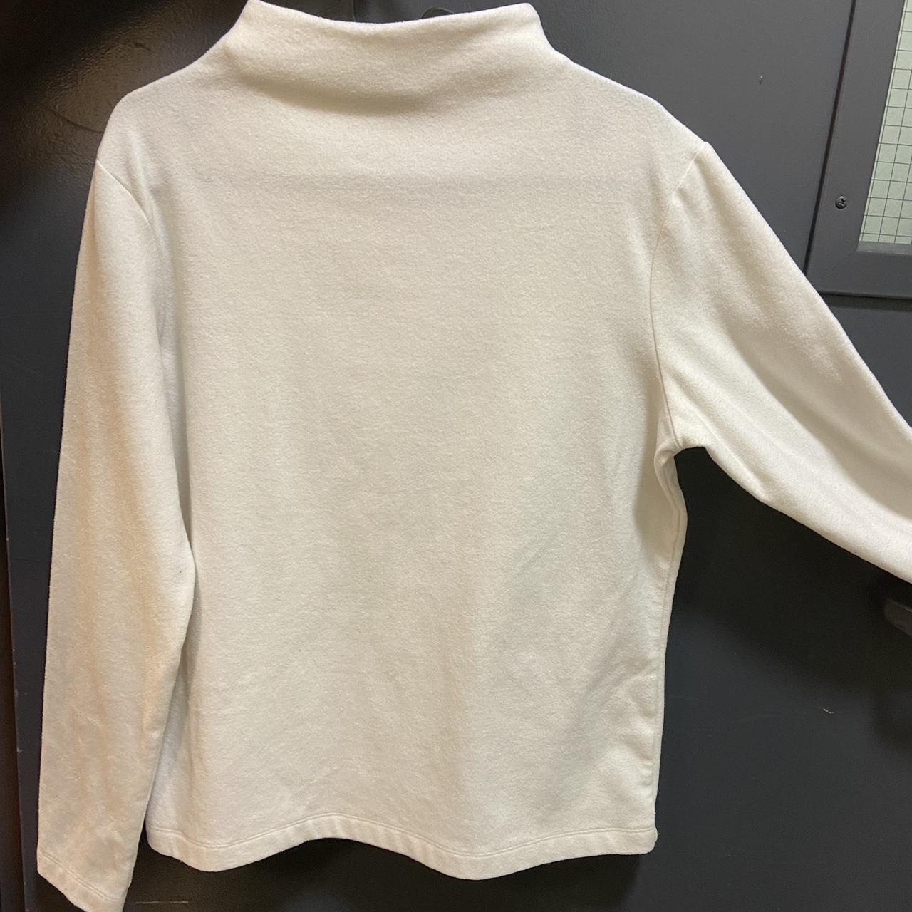 Small white soft half-turtleneck sweater - Depop
