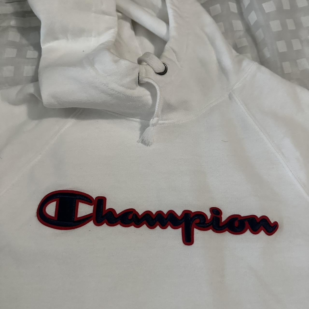 White champion hoodie - Depop