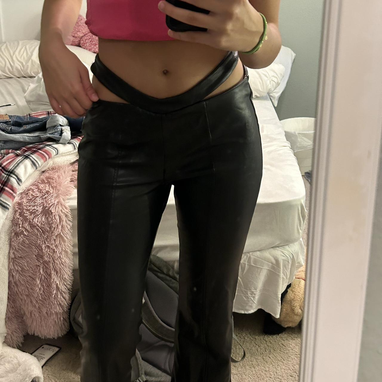 leather black pants - Depop