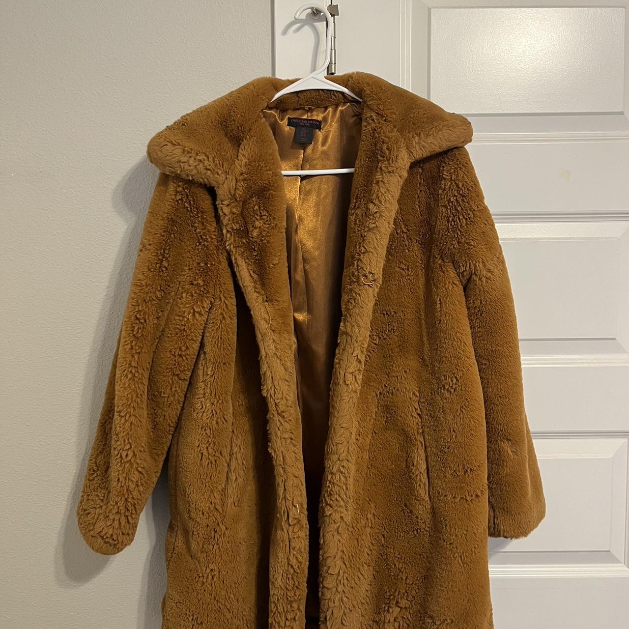 Burnt orange hot sale fur coat