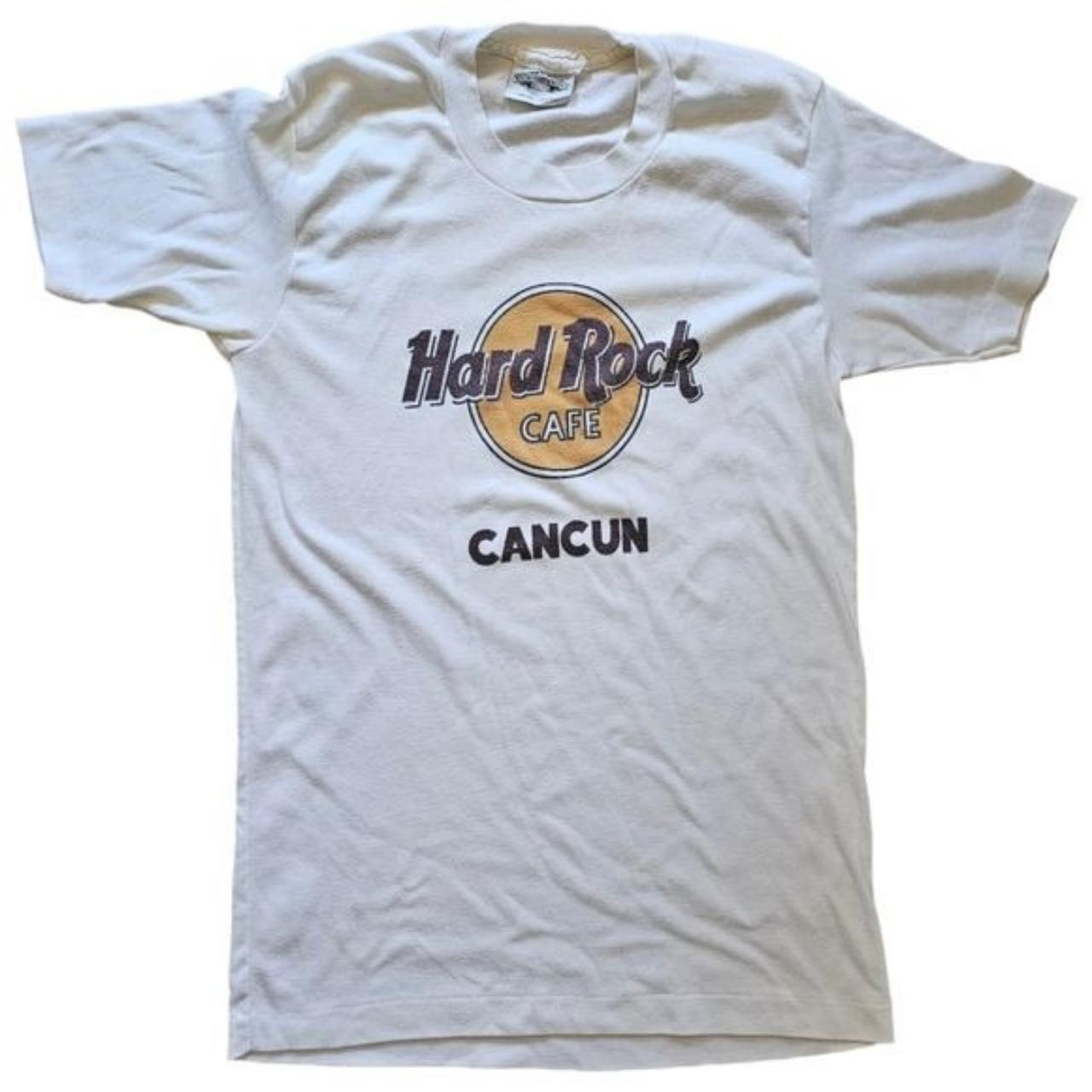 Vintage 80's Hard Rock Cafe Cancun Logo Tee Size...