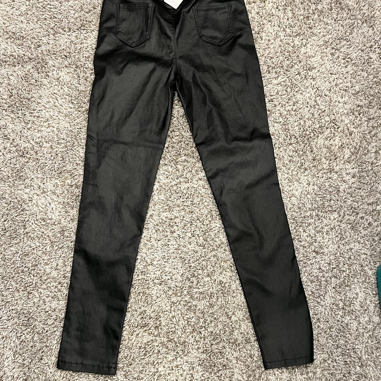 Black Stretch Leather Pants Size: Xl. Condition : - Depop