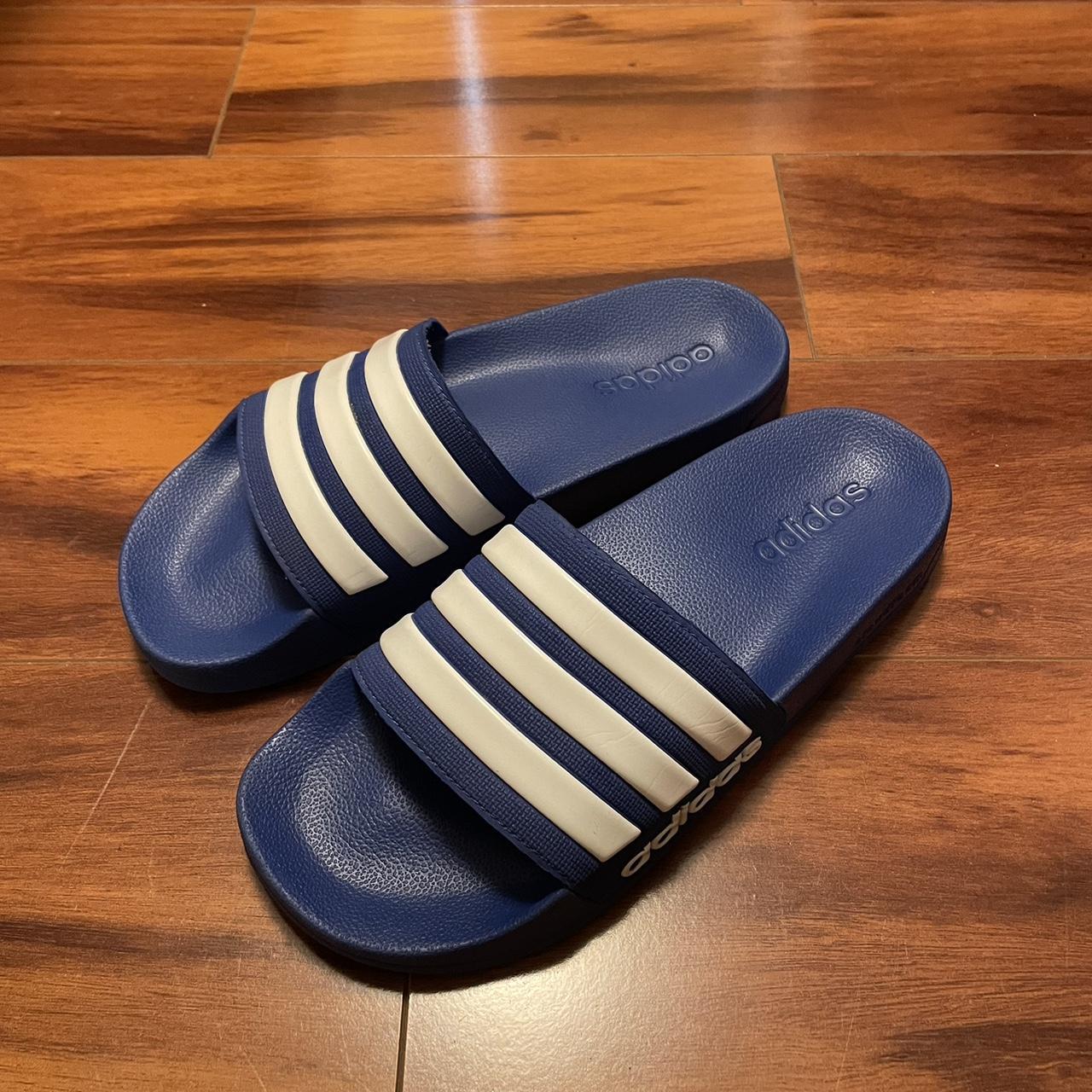 Adidas Blue Slides ⚠️ALL SALES FINAL⚠️ 💬DM BEFORE... - Depop