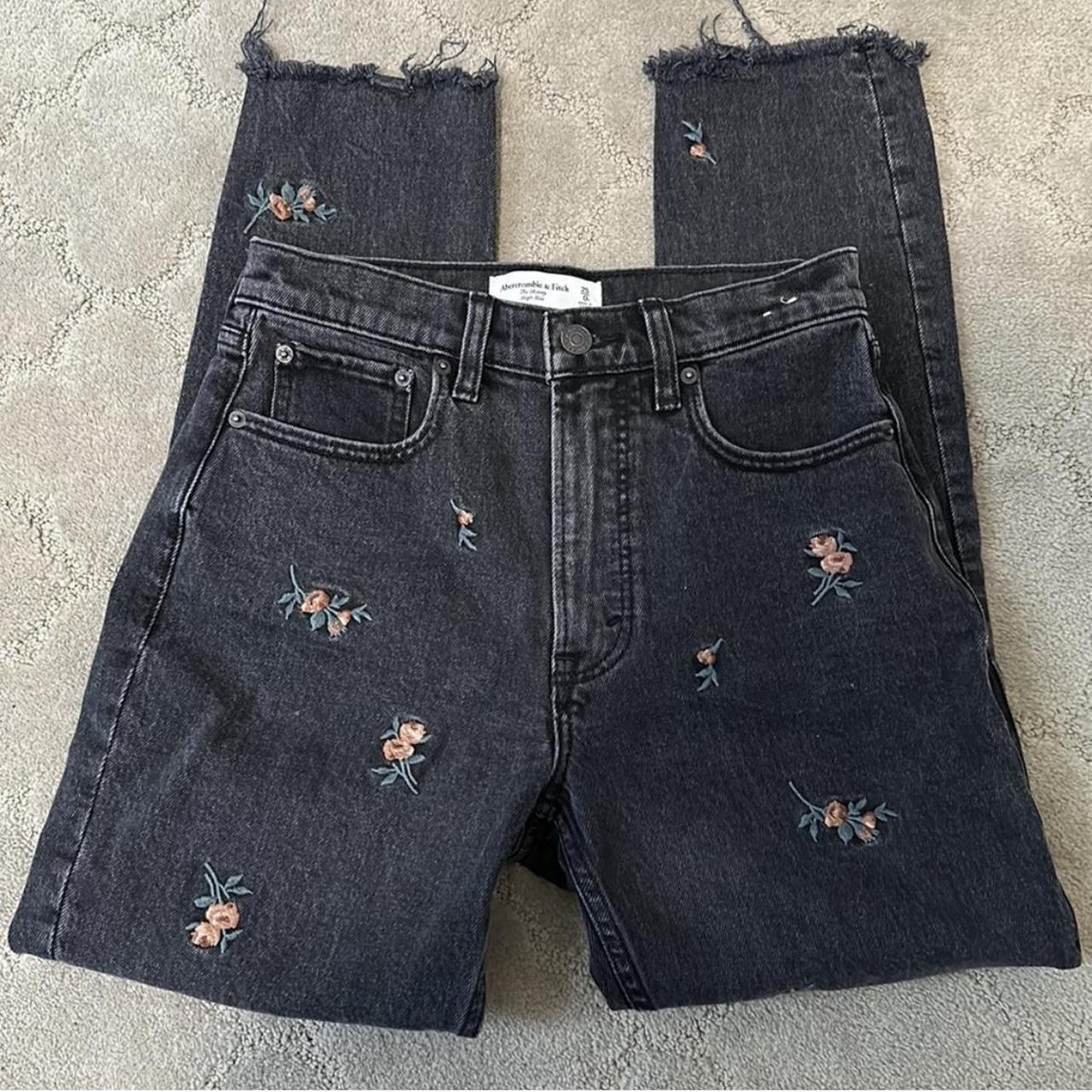 Abercrombie store embroidered jeans