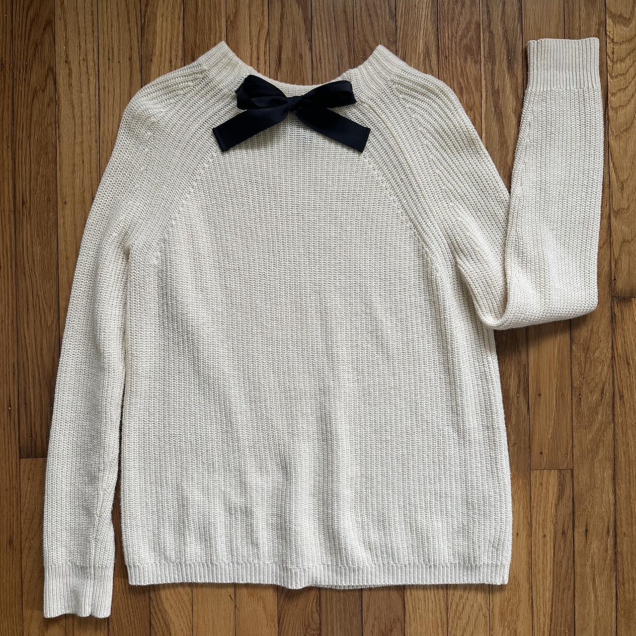 Jcrew bow sweater ribbon sweater Bow is on the Depop