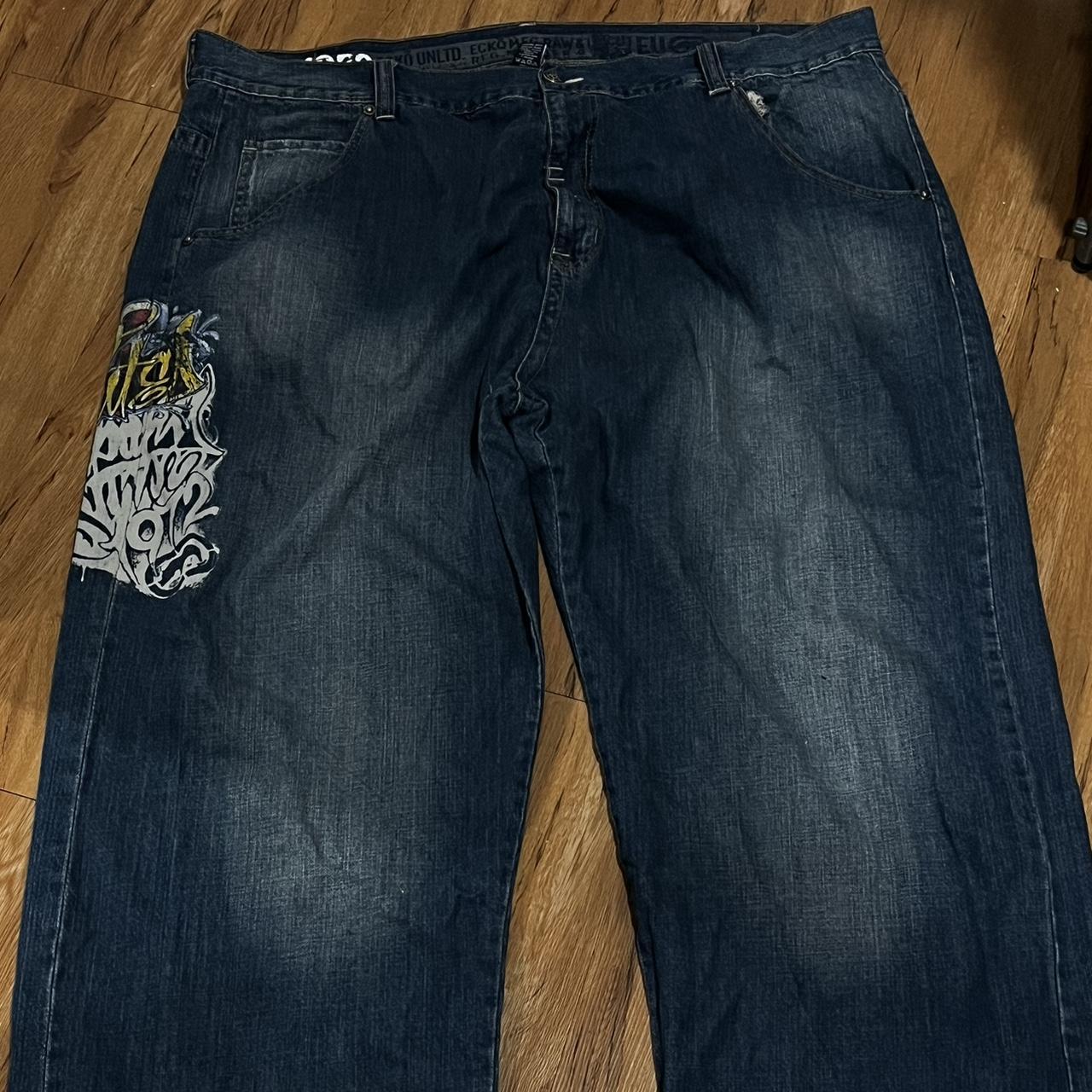 rare ecko 90s jeans only worn once no damage other... - Depop