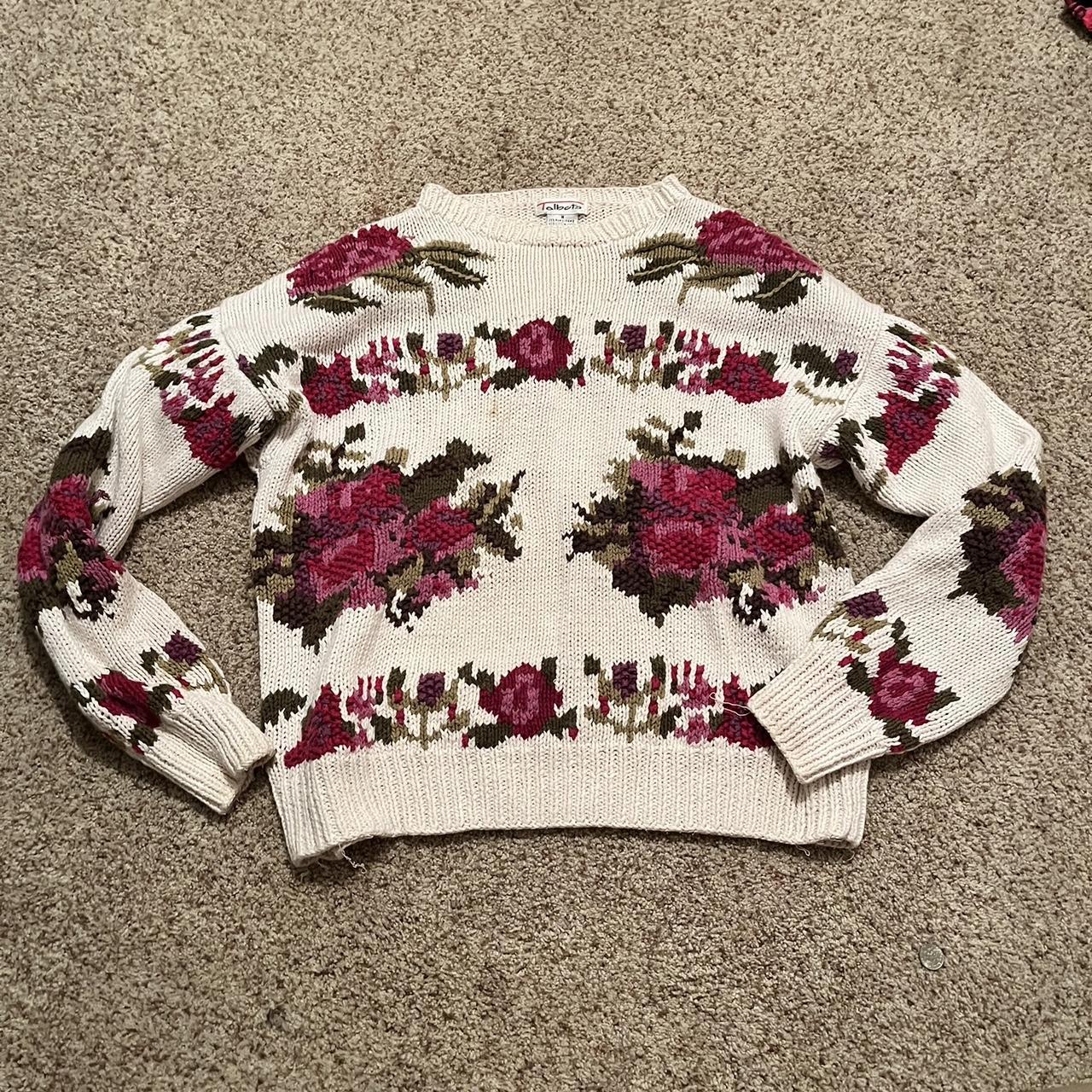 NWT Talbots short sleeve ringer sweater Floral - Depop
