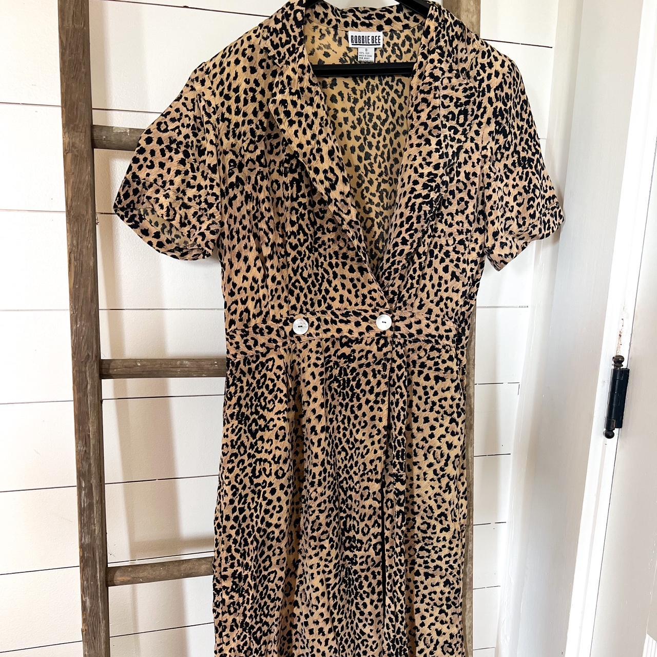 Vintage 90s y2k Women’s cheetah print dress. Size 8 - Depop