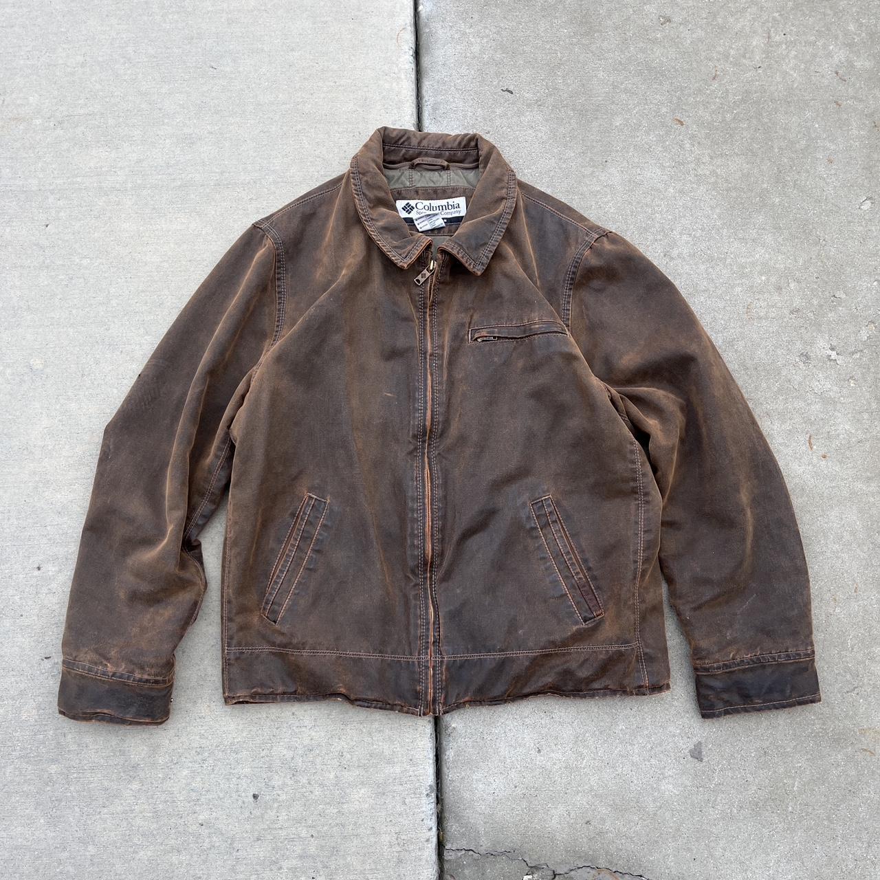Vintage Columbia Leather Jacket, M* (Fits like... - Depop