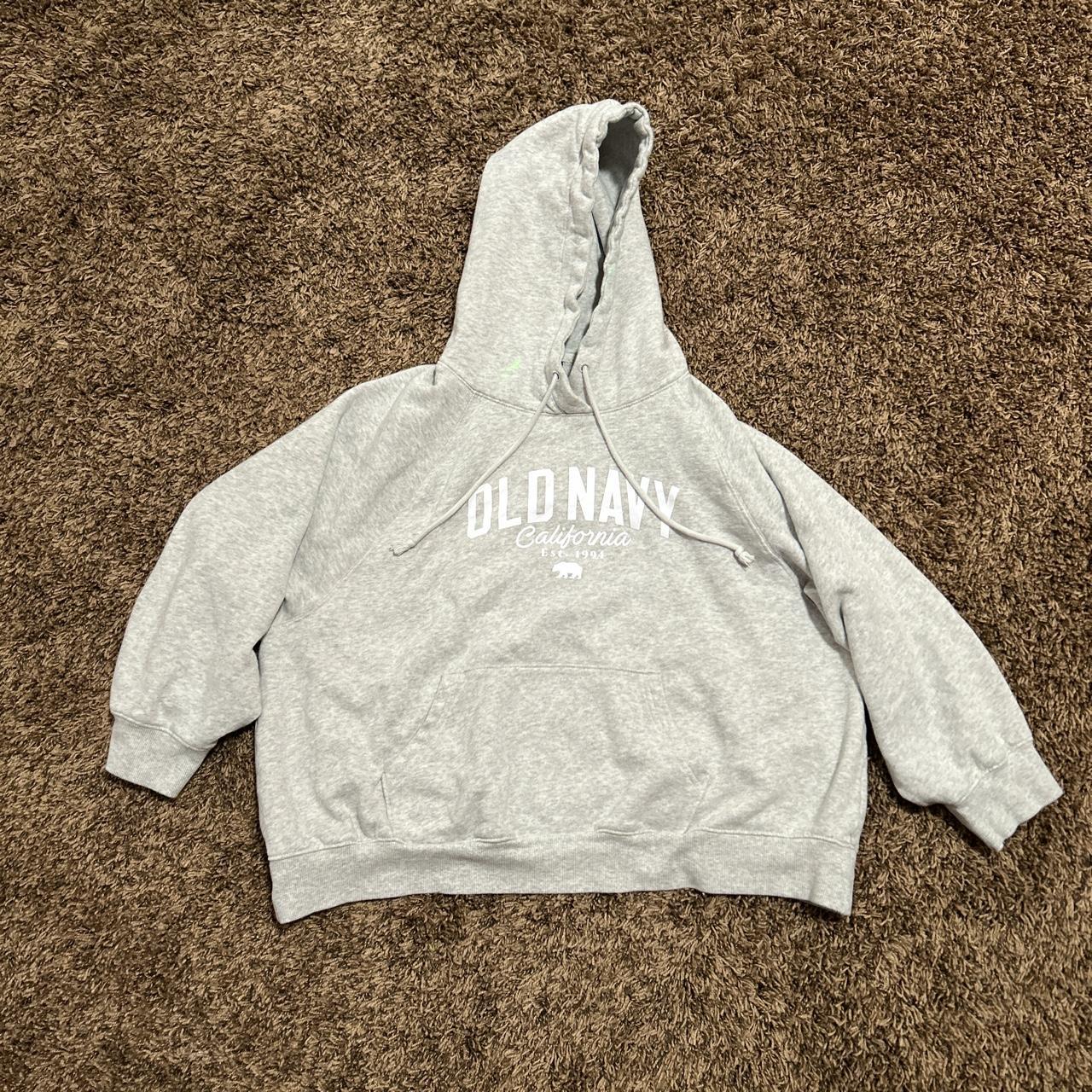 super cute and comfy grey hoodie old navy graphic Depop