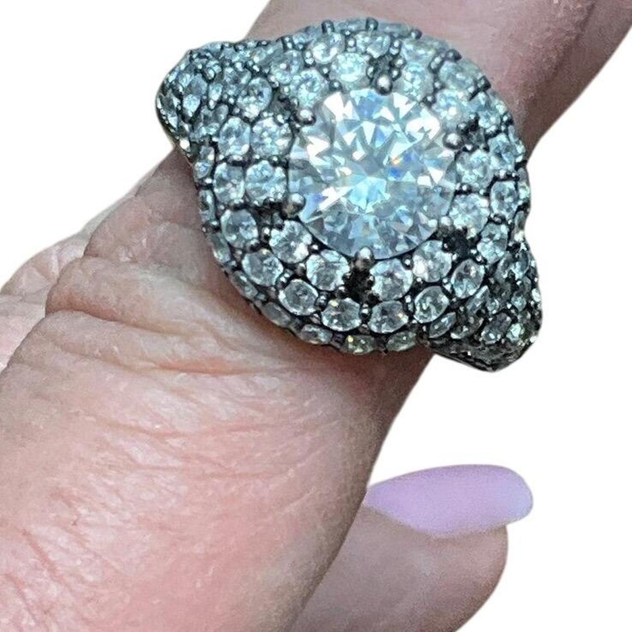 Preloved Women's Ring - Silver/White – Statement … - image 1