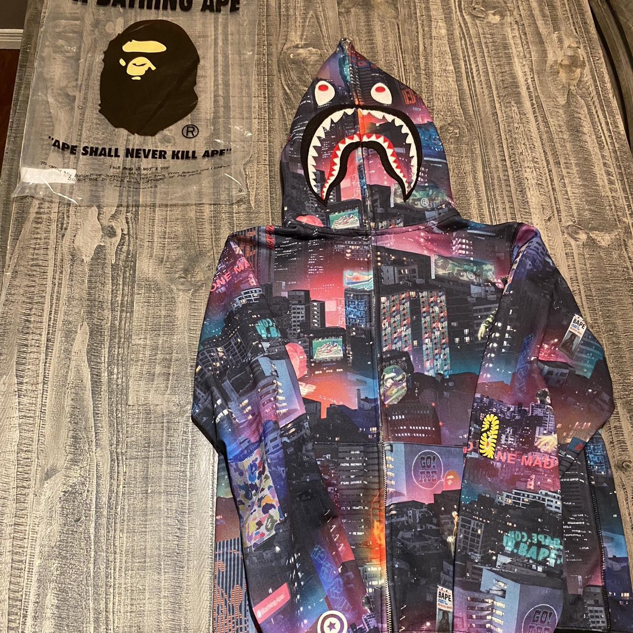 Neon Tokyo bape hoodie 100 authentic check your. Depop