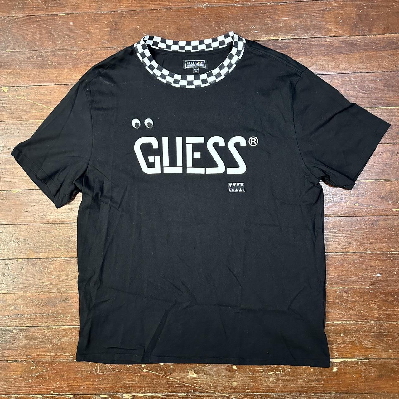 Guess x J. Balvin black t shirt checkerboard