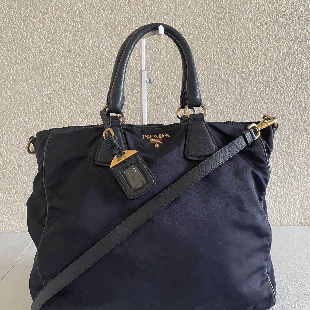 Brand Name Prada Navy Blue Tessuto Nylon Shopper Depop