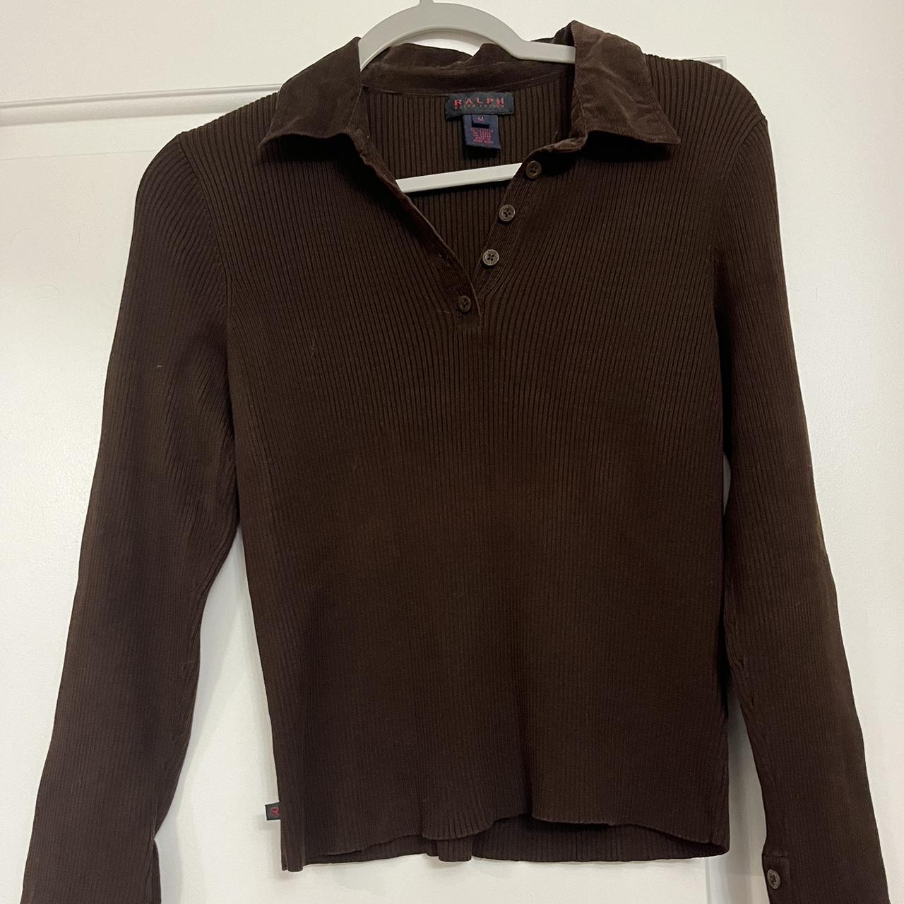 Super cute brown polo sweater by Ralph Lauren. This... - Depop