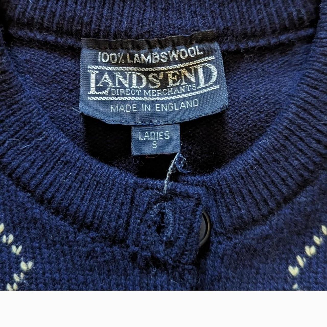 Vintage Lands End Lamb's Wool Sweater Cardigangreat... Depop