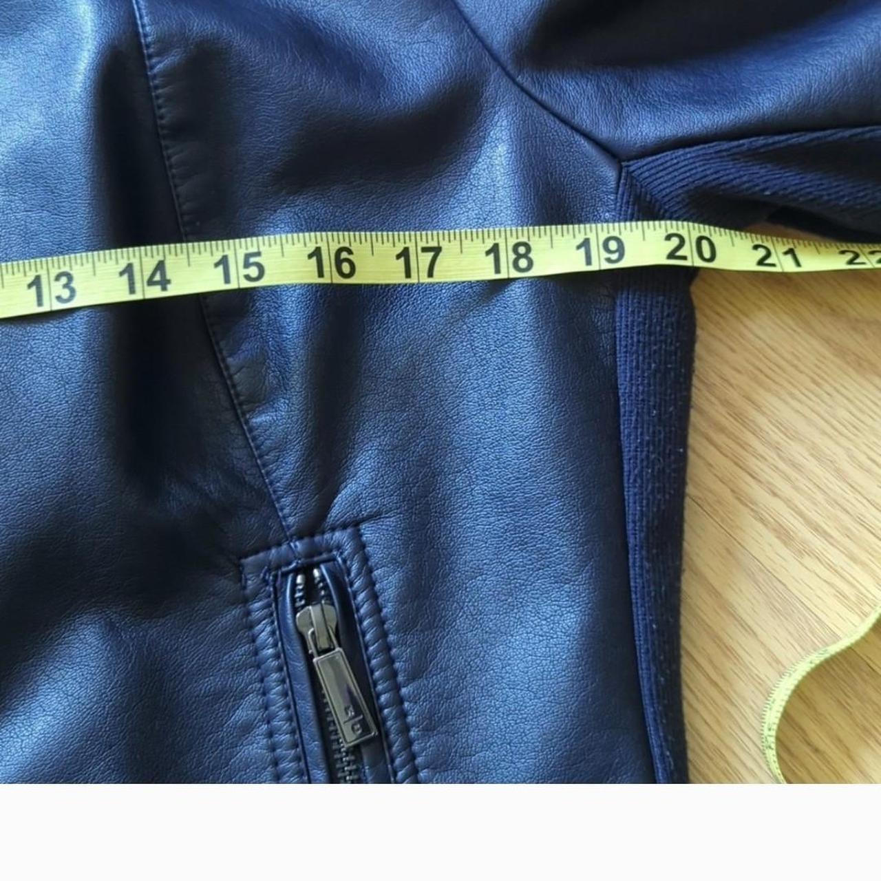 Kenneth Cole navy faux leather jacket-excellent... - Depop