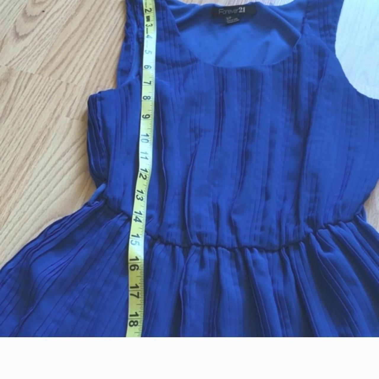 Forever 21 Blue Pleated Dress Great Condition Sz S Depop