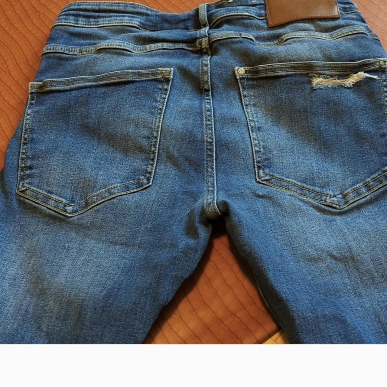 H&M Super Skinny Men's Low Waist Distressed Ripped... - Depop