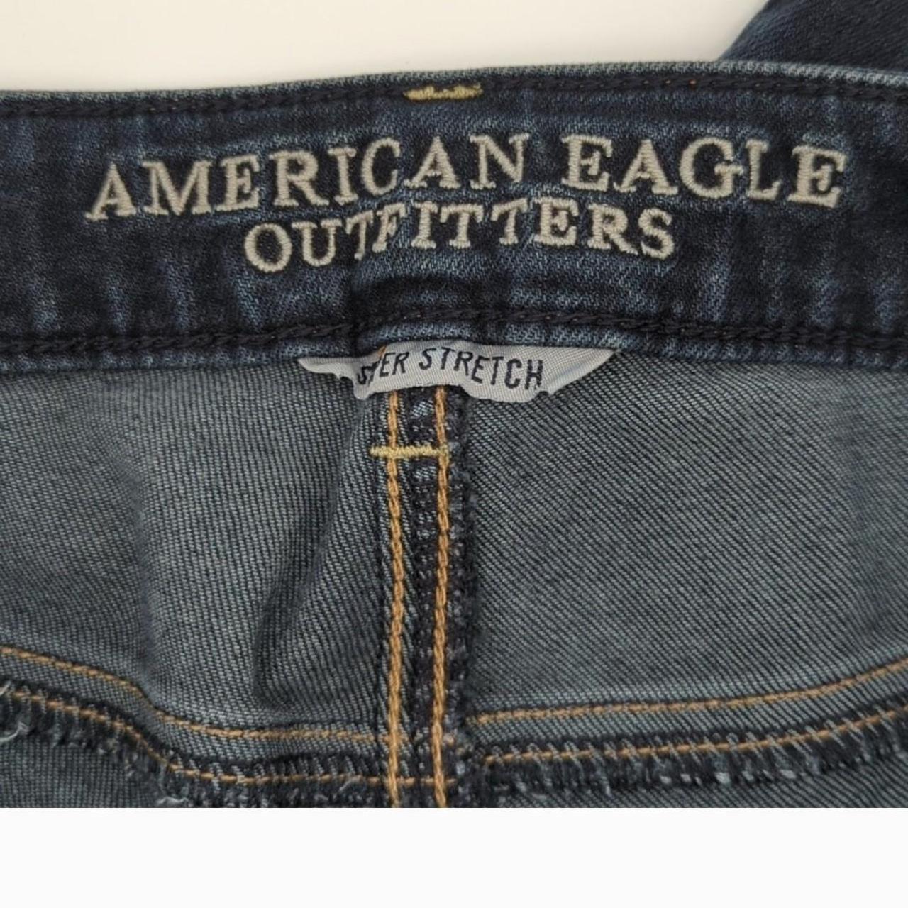 American Eagle Dark Wash Super Stretch Skinny Mid... - Depop