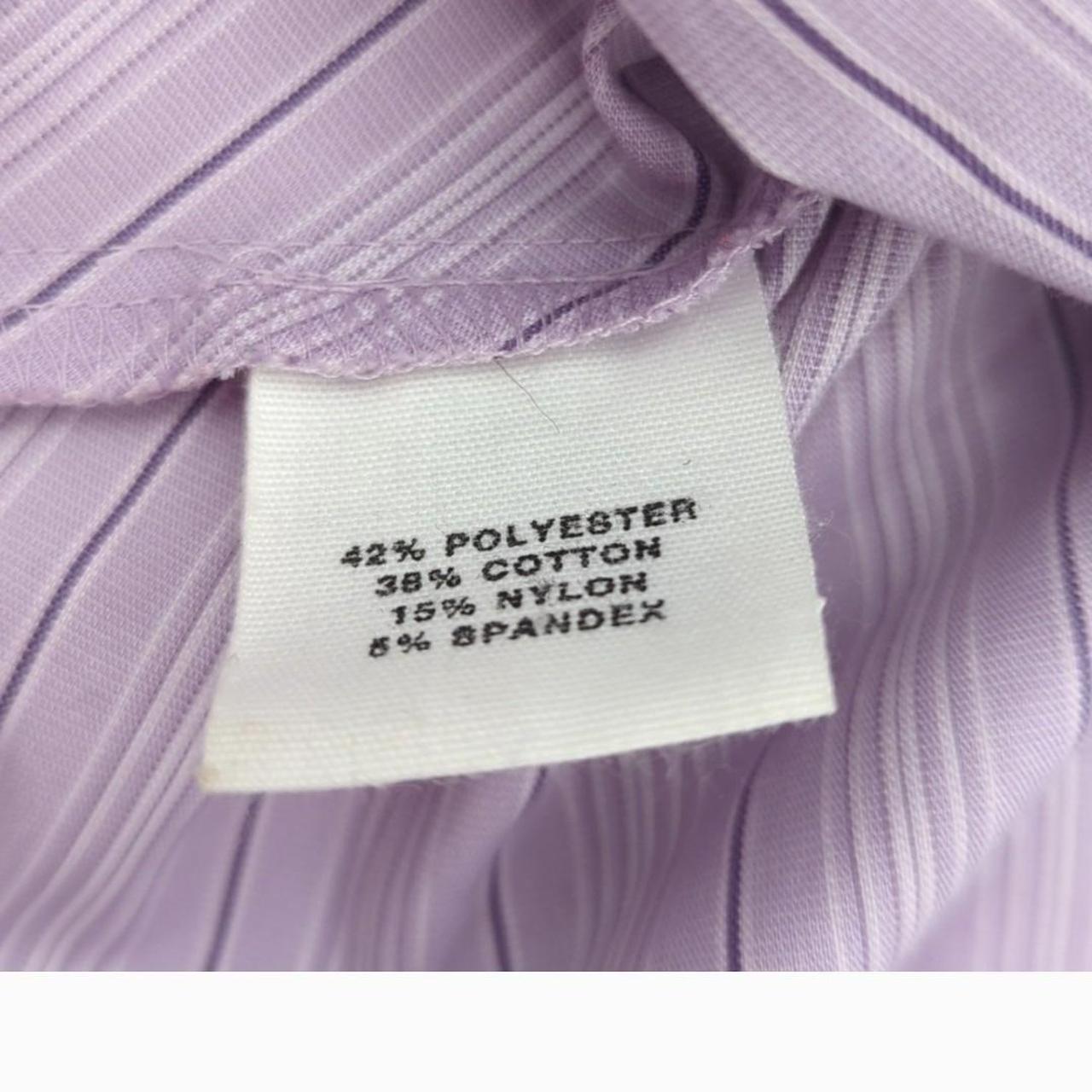 Express Womens Striped Lavender Snap Up Blouse Shirt... - Depop