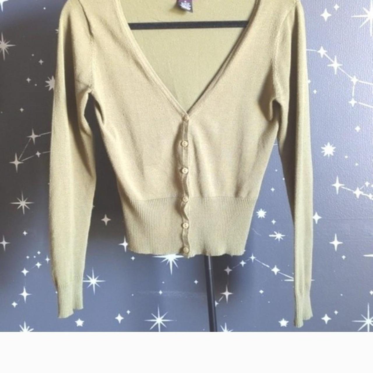 Say What Olive Cropped Button-Up Cardigan-SZ S - Depop