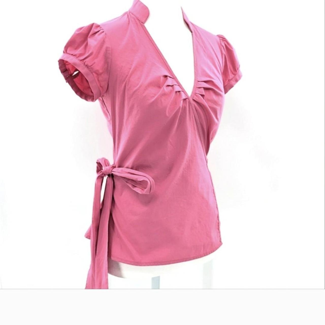 Express Y2K Barbie Pink Wrap Top Size XSmall - Depop