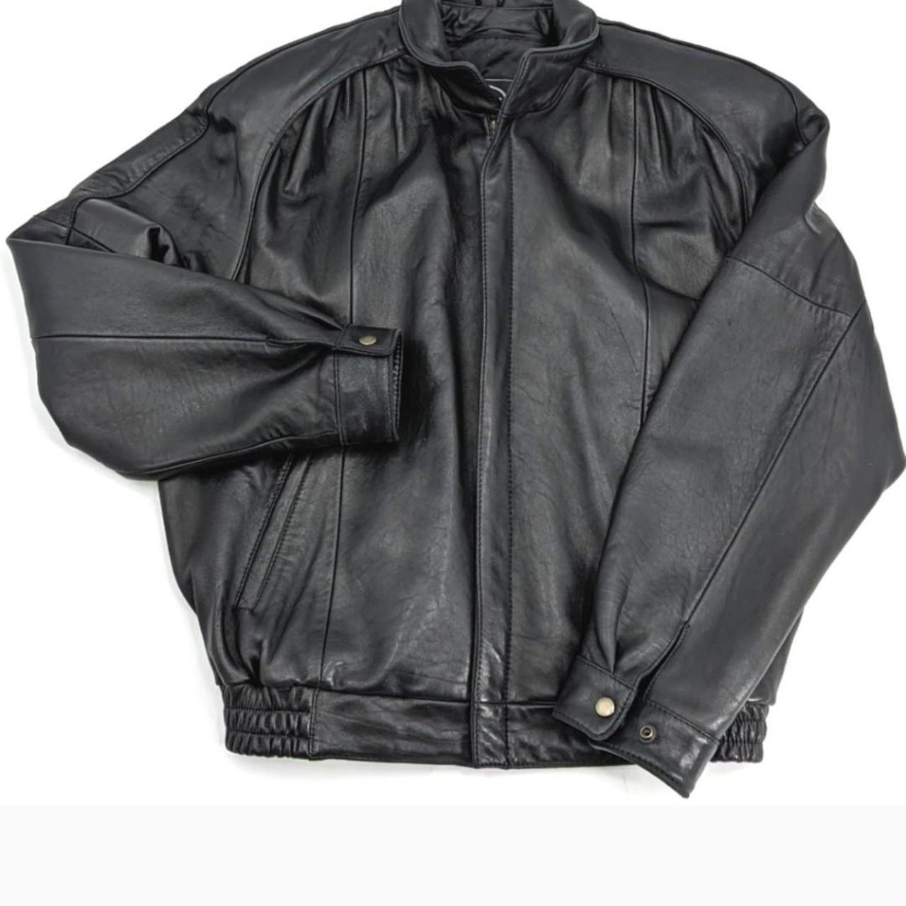 Tannery West Vintage Leather Motorcycle Bomber... - Depop