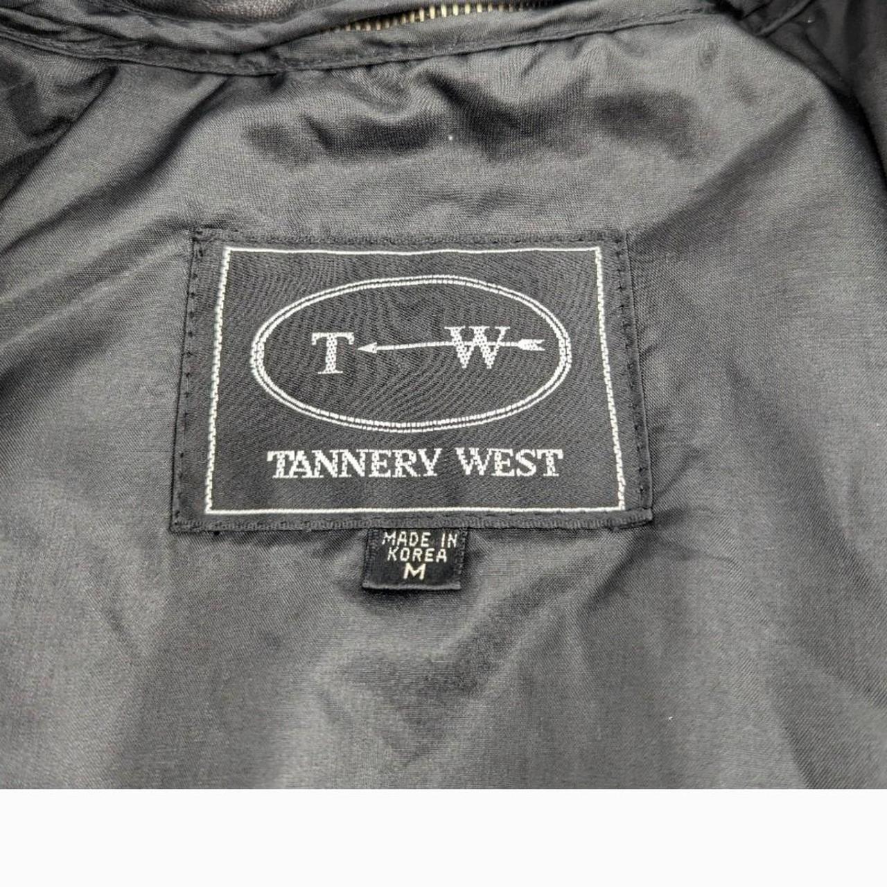 Tannery West Vintage Leather Motorcycle Bomber... - Depop