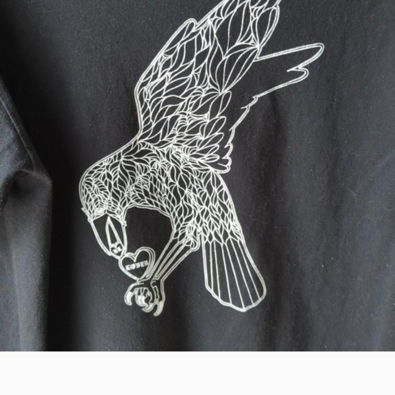 Graphic Tee Bird Crow Black- SZ M - Depop