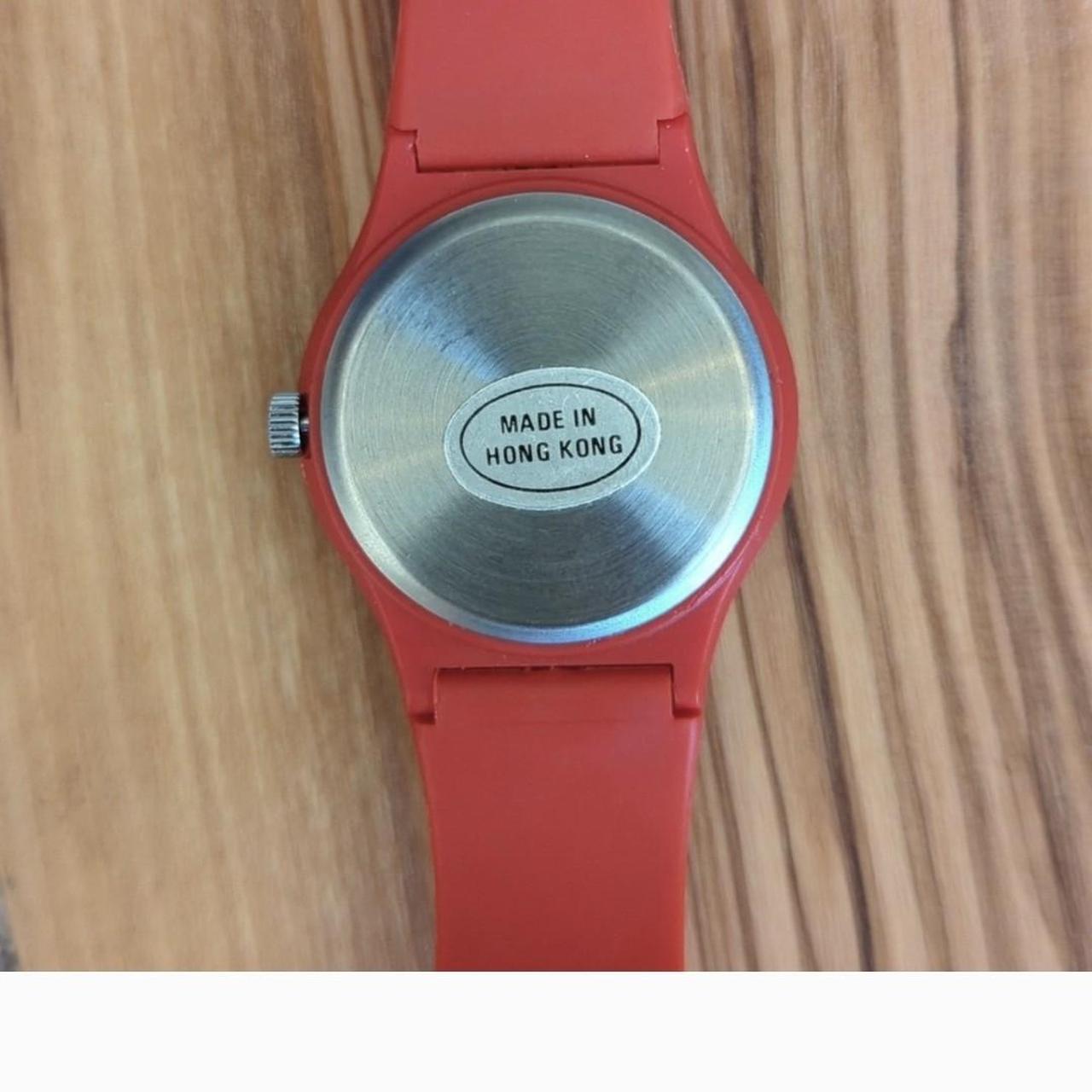 Super Pretzel Vintage Red Rubber Watch-mechanical,... - Depop