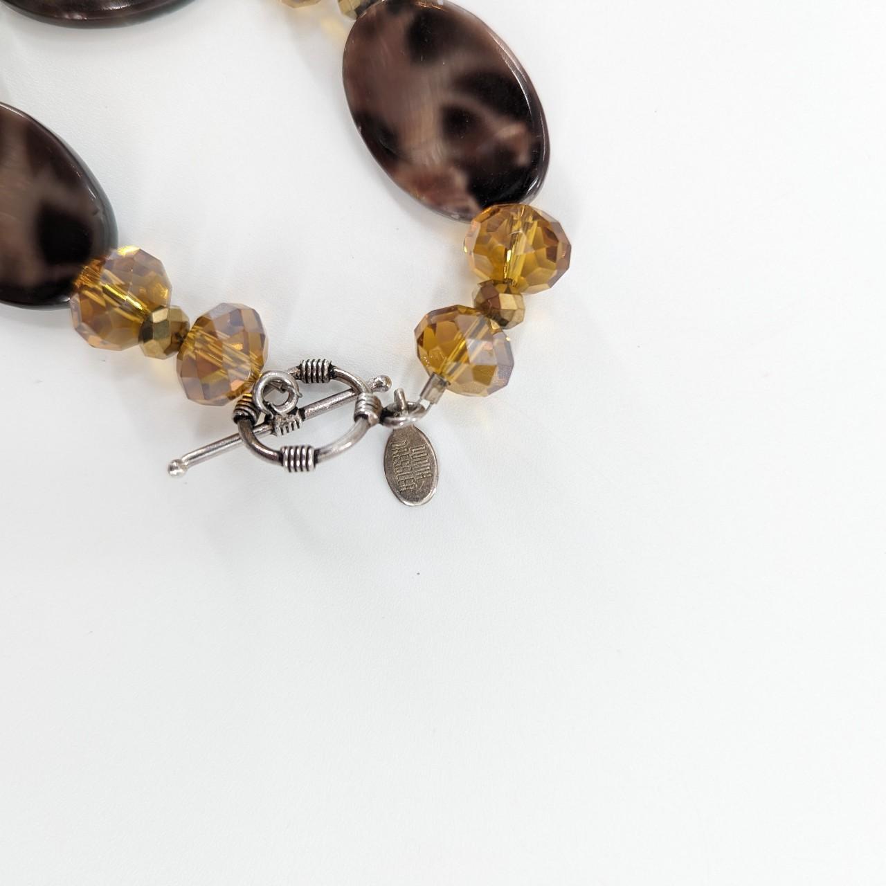 Donna Dressler Sterling Silver Tortoise Amber Beaded... - Depop