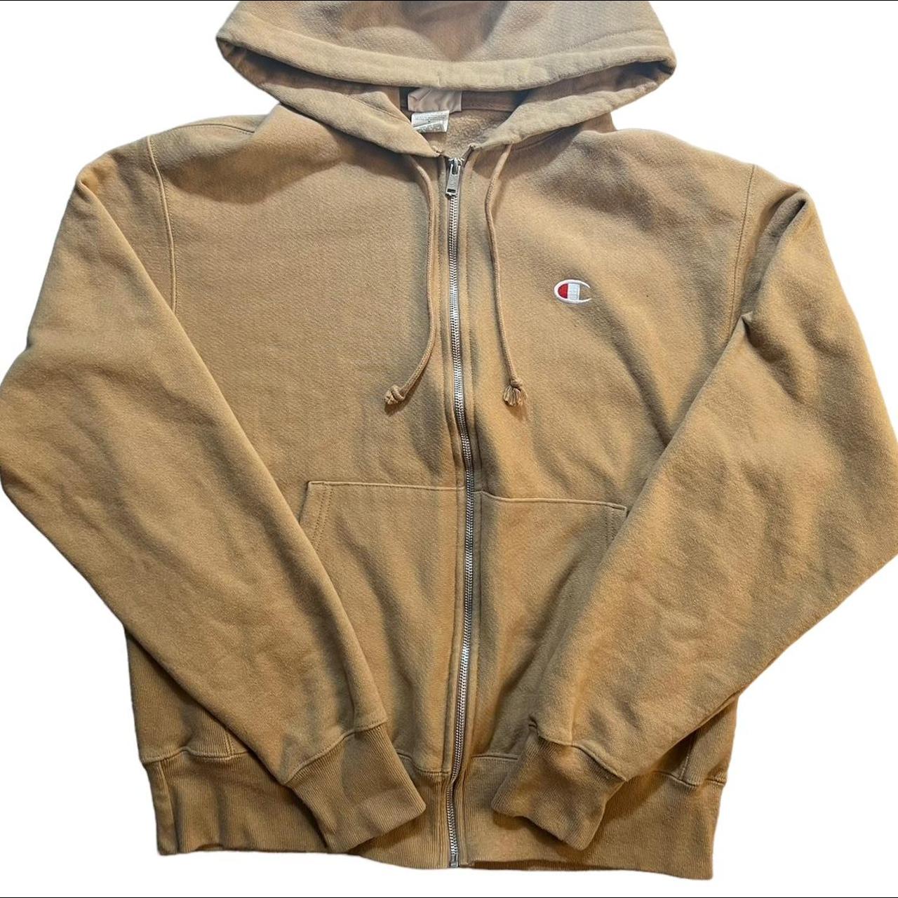 Tan champion best sale hoodie mens