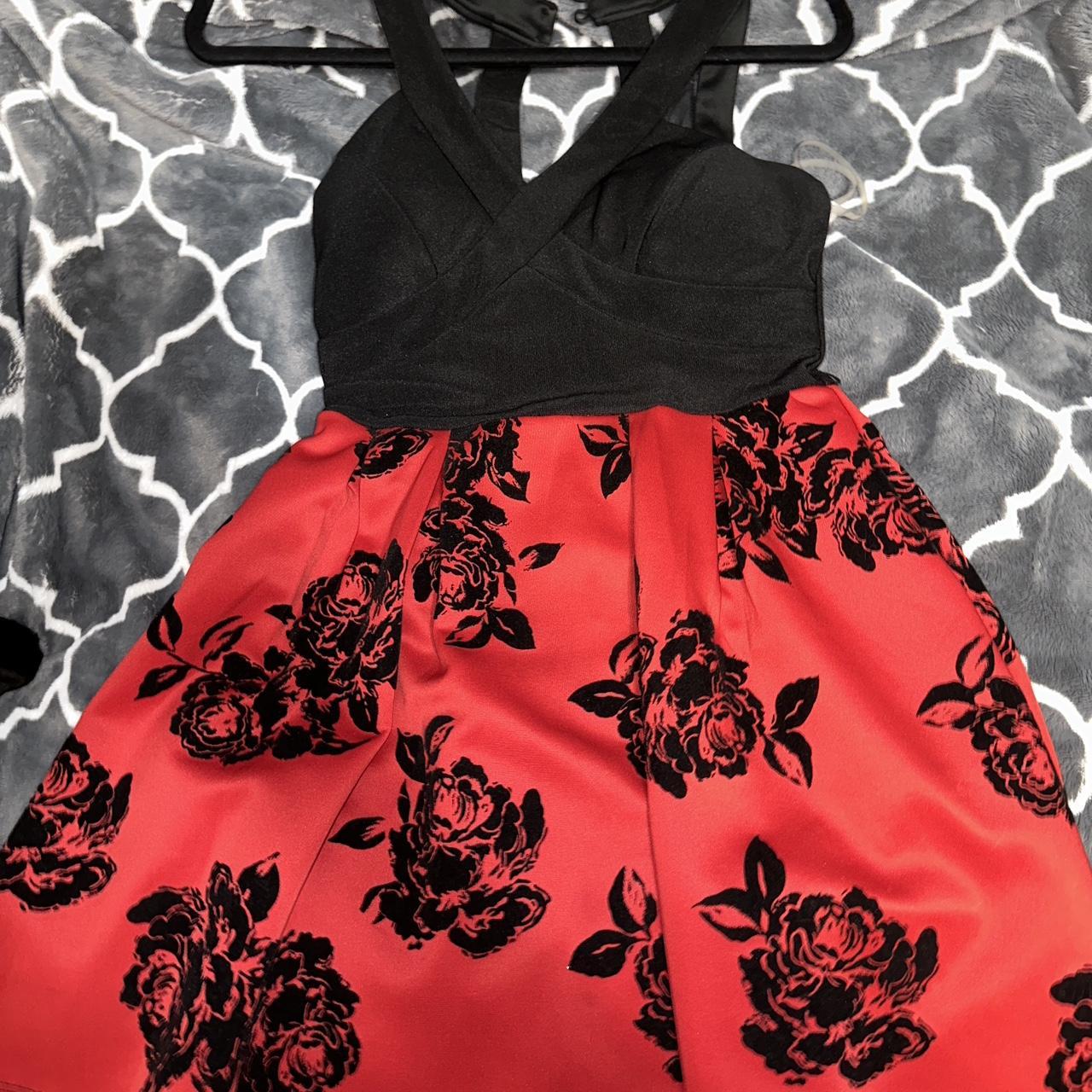 Macys red and black dress size 3