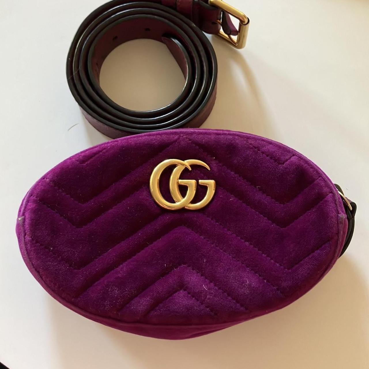 Purple Gucci Velvet Marmont Belt Bag Gucci Velvet Belt Bag