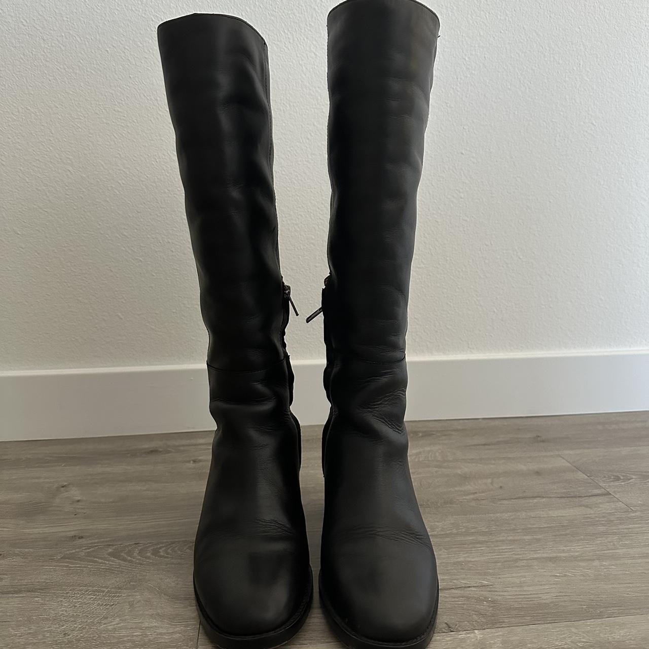 MADEWELL// The Francie Tall Boot in True Black... - Depop