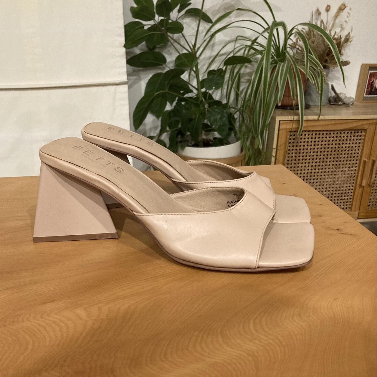 Betts Triangle Block Heel Mules colour Nude size. Depop