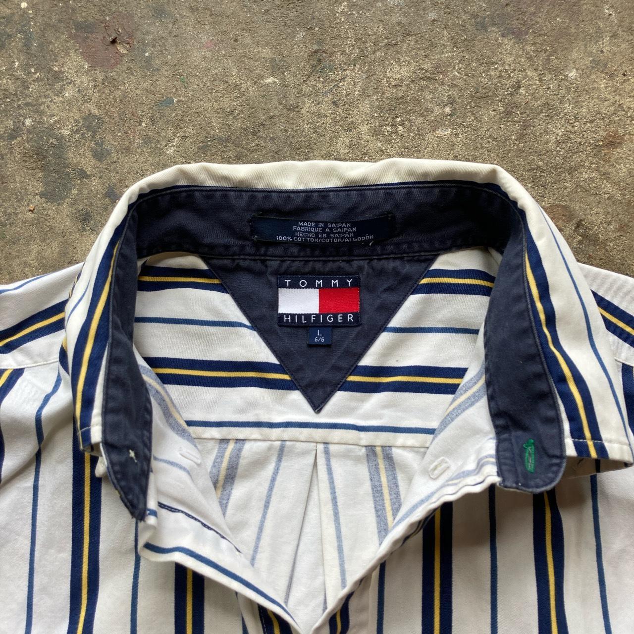 - Early 2000’s Tommy Hilfiger Striped Button-up -... - Depop